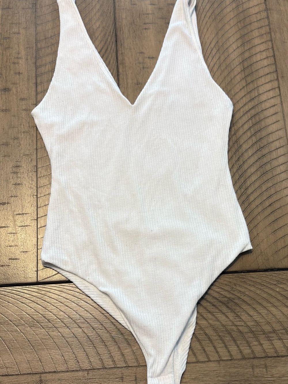 White Ribbed Bodysuit